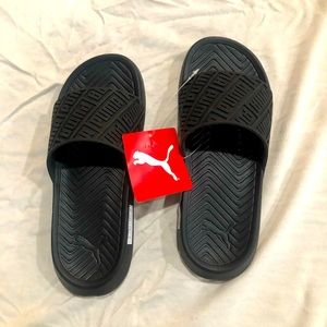 Black Puma Slides